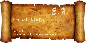 Ernszt Nimfa névjegykártya
